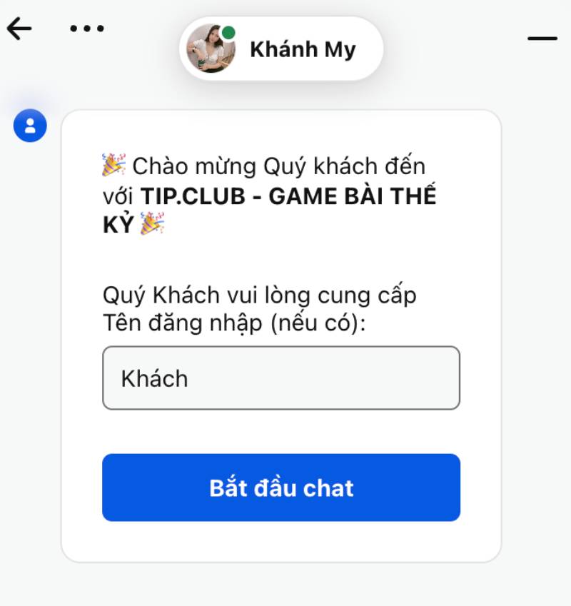 Liên Hệ 1 Liên hệ TipClub qua chat trực tuyến